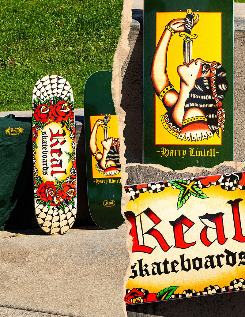 Real TEAM OVAL by HARRY LINTELL skateboard deck - 8.5"