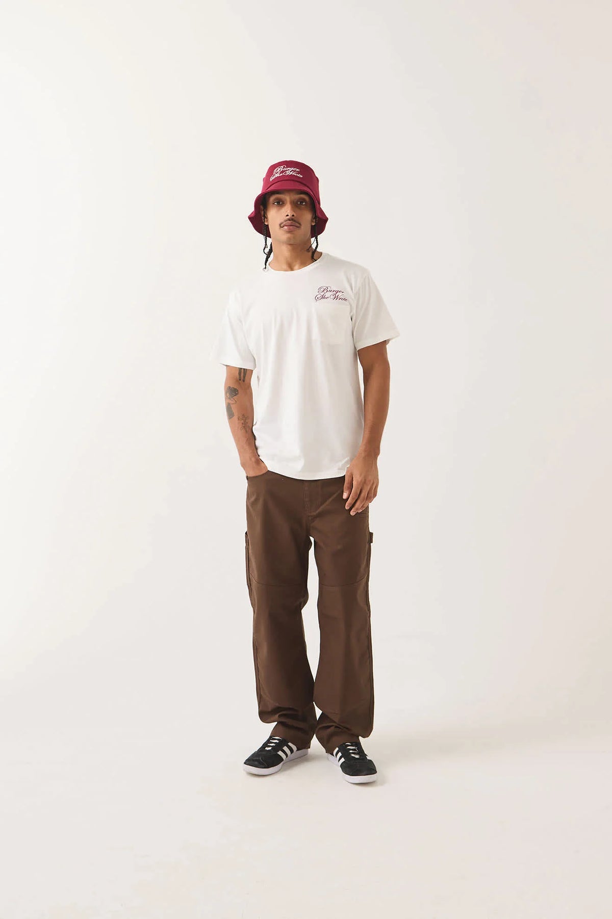 Brixton BURGER SHE WROTE S/S STND - NATURAL - 100% COTTON -