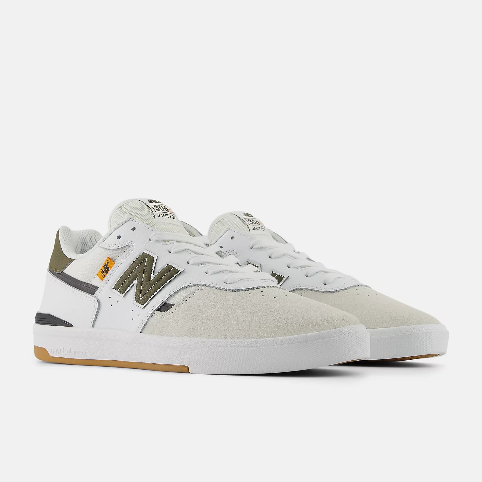 New Balance Numeric Jamie Foy 306 Cup - NB 103 White with Dark Moss
