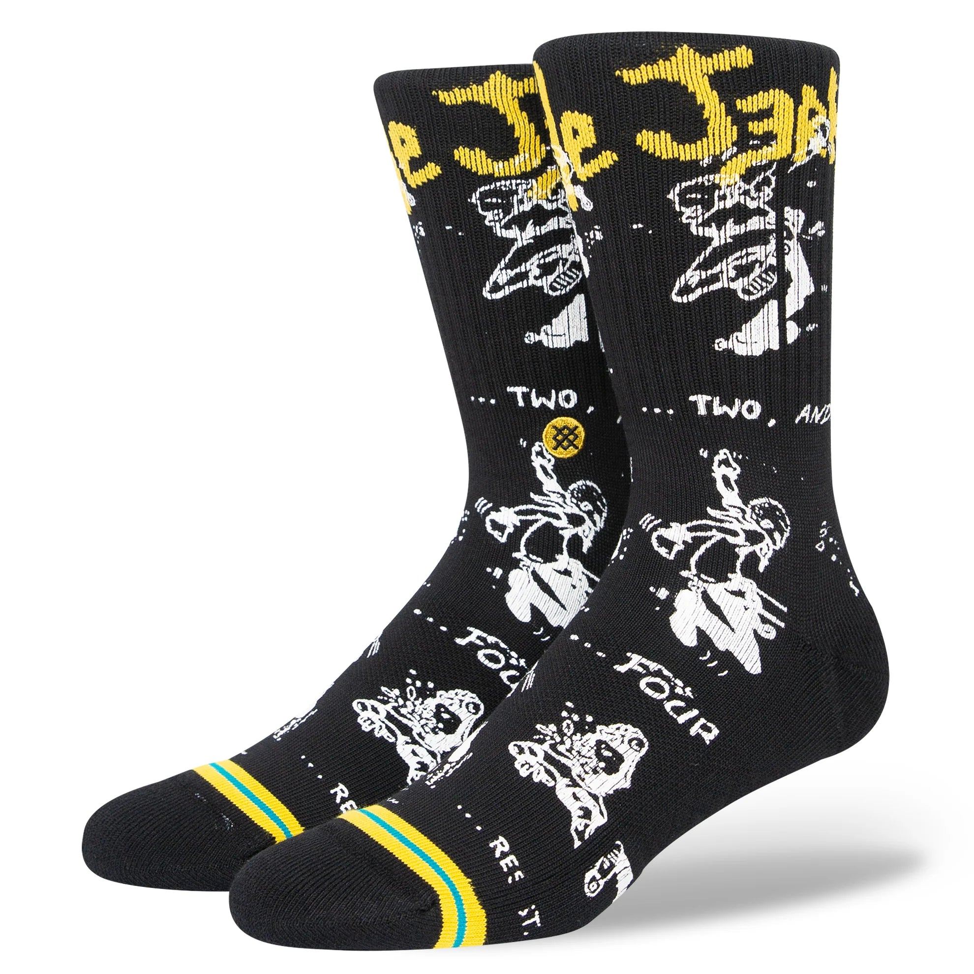 STANCE CIRCKLE JERKS X STANCE CIRCLE JERKS CREW SOCKS - YELLOW