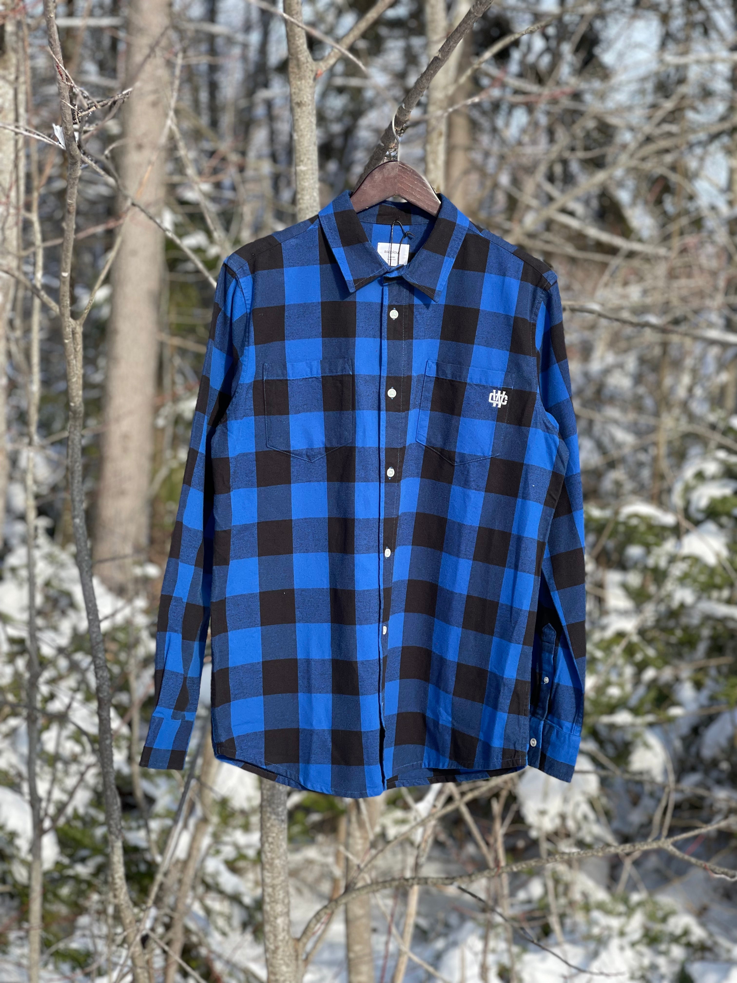 WORKING CLASS MONOGRAM CHECK FLANNEL - BLUE/BLACK