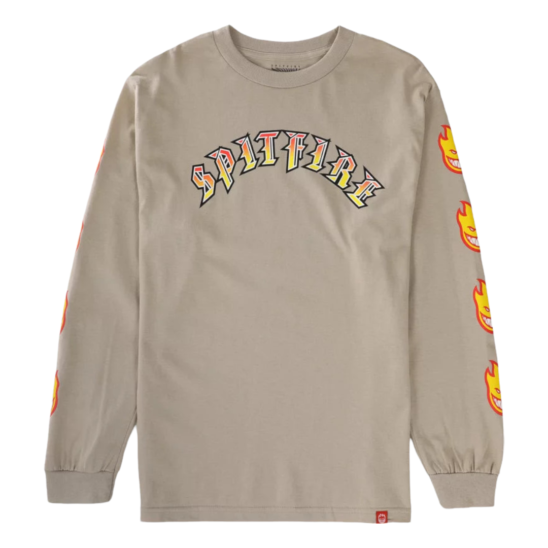 SPITFIRE OLD E BIGHEAD FILL L/S TEE- MILITARY GREEN