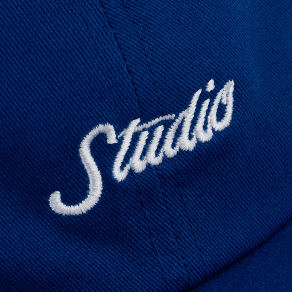 STUDIO SMALL SCRIPT 6 PANEL HAT - ROYAL BLUE