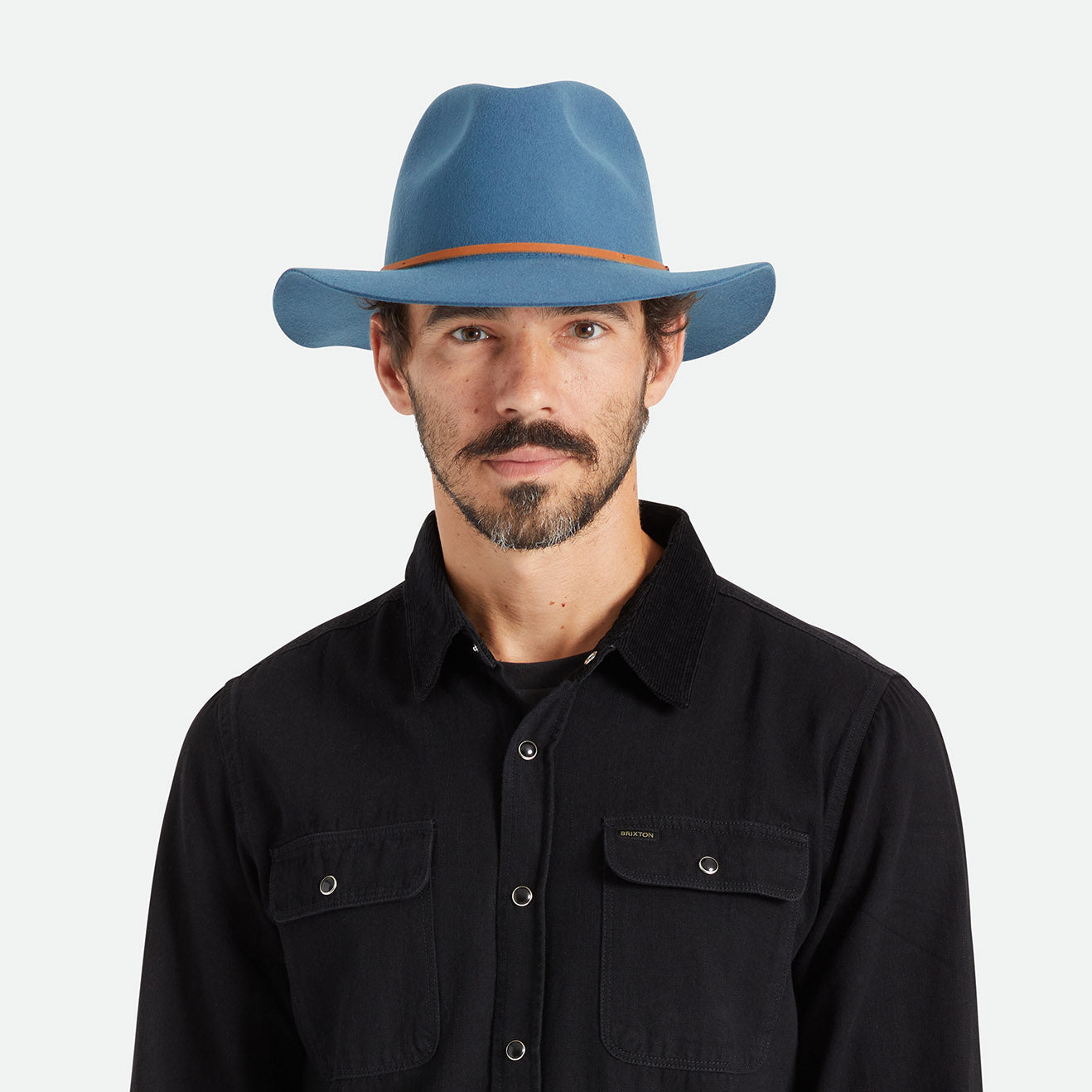 BRIXTON WESLEY FEDORA - INDIE TEAL - 100% WOOL FELT