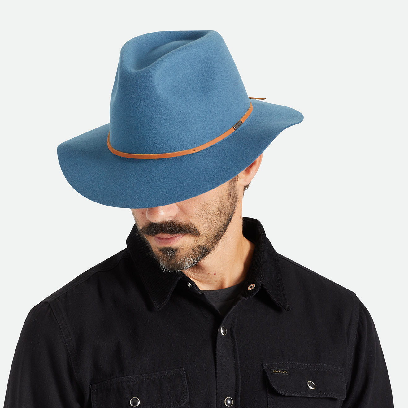 BRIXTON WESLEY FEDORA - INDIE TEAL - 100% WOOL FELT