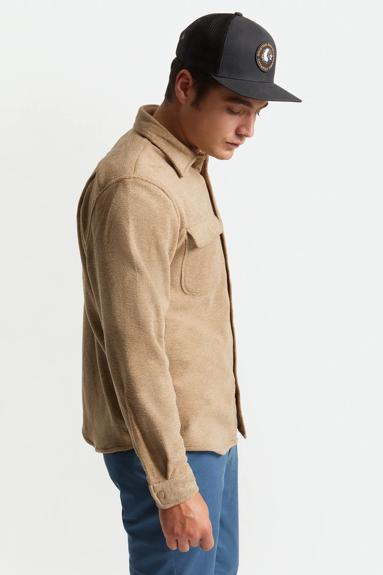 BRIXTON BOWERY L/S ARCTIC STRETCH FLEECE - OATMEAL