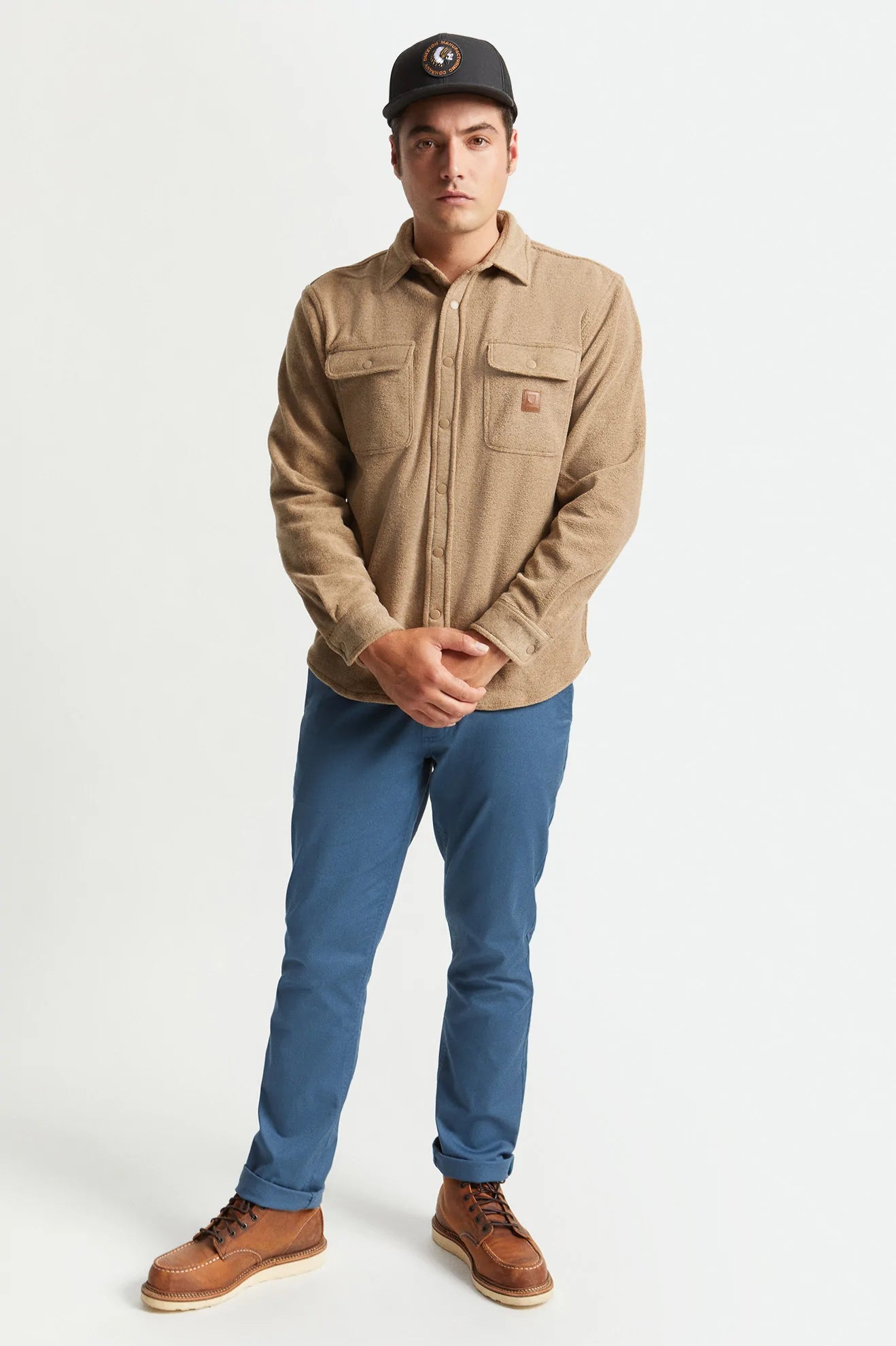 BRIXTON BOWERY L/S ARCTIC STRETCH FLEECE - OATMEAL
