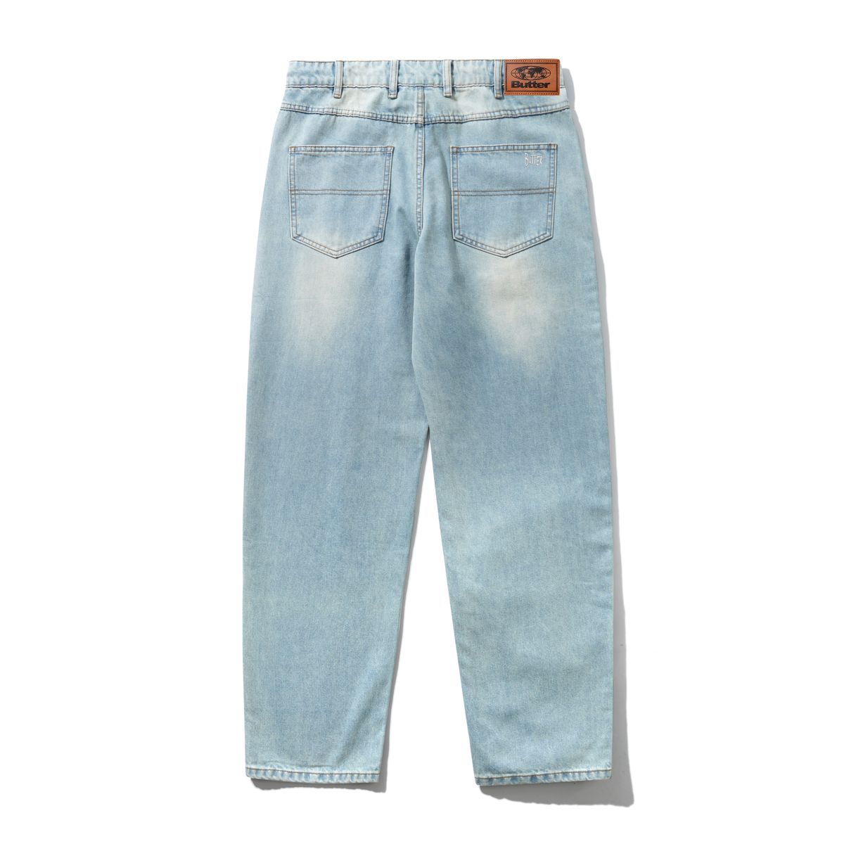 Butter Goods Straight Leg Denim Jeans - Distressed Light Blue