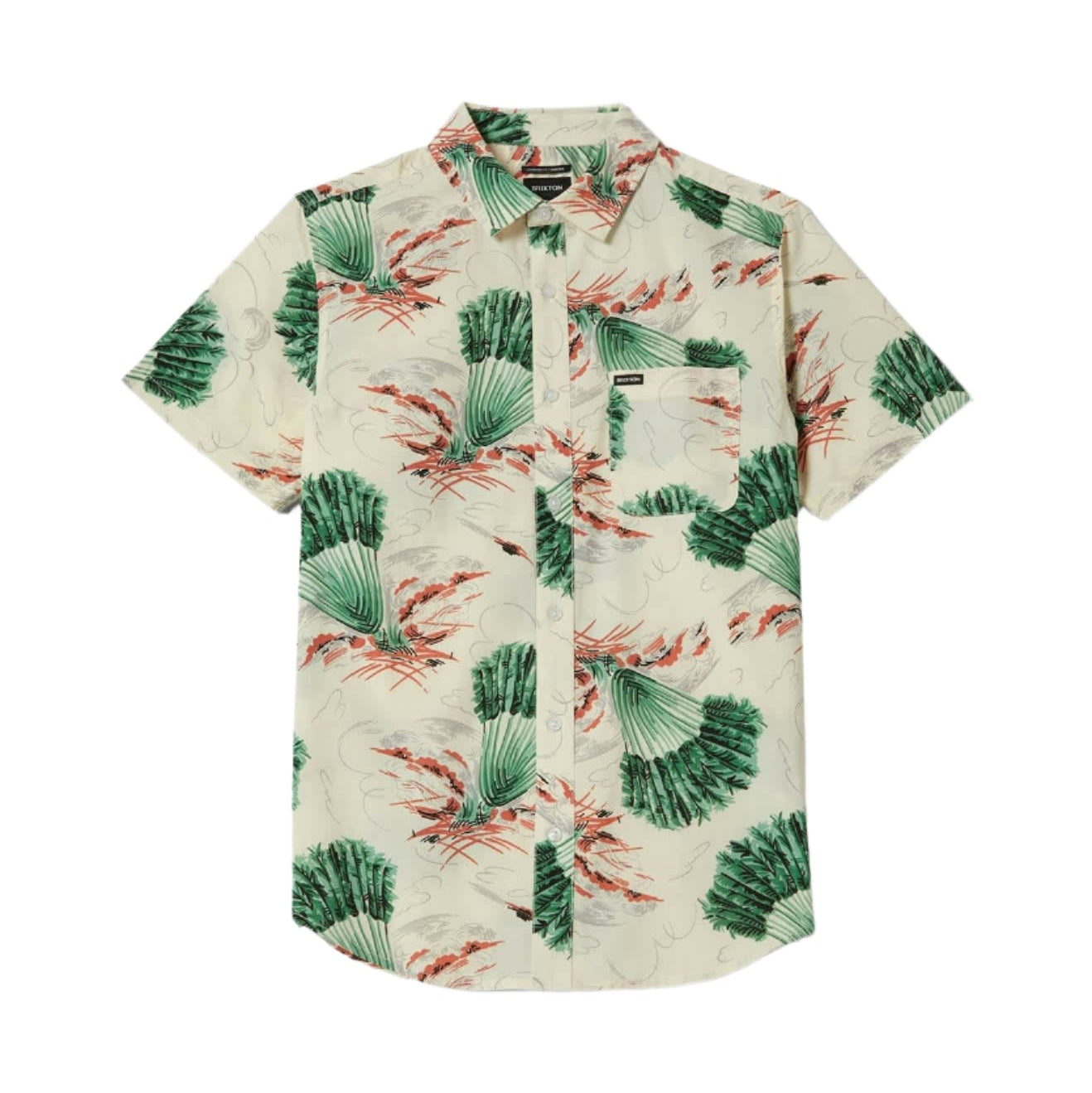 Charter Print S/S Woven Shirt - Vintage Palm Print