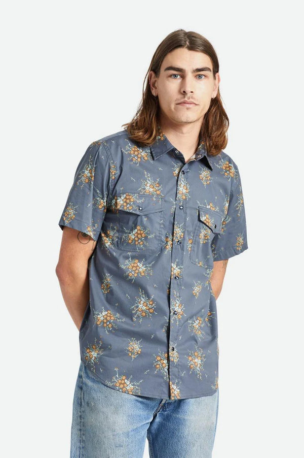 BRIXTON WAYNE S/S WVN - OMBRE BLUE WILD FLORAL