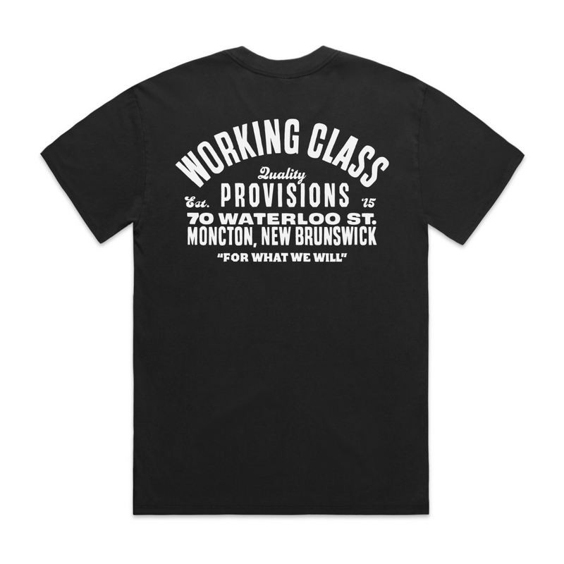 Working Class Heavy Provisions Tee - Faded Black/White