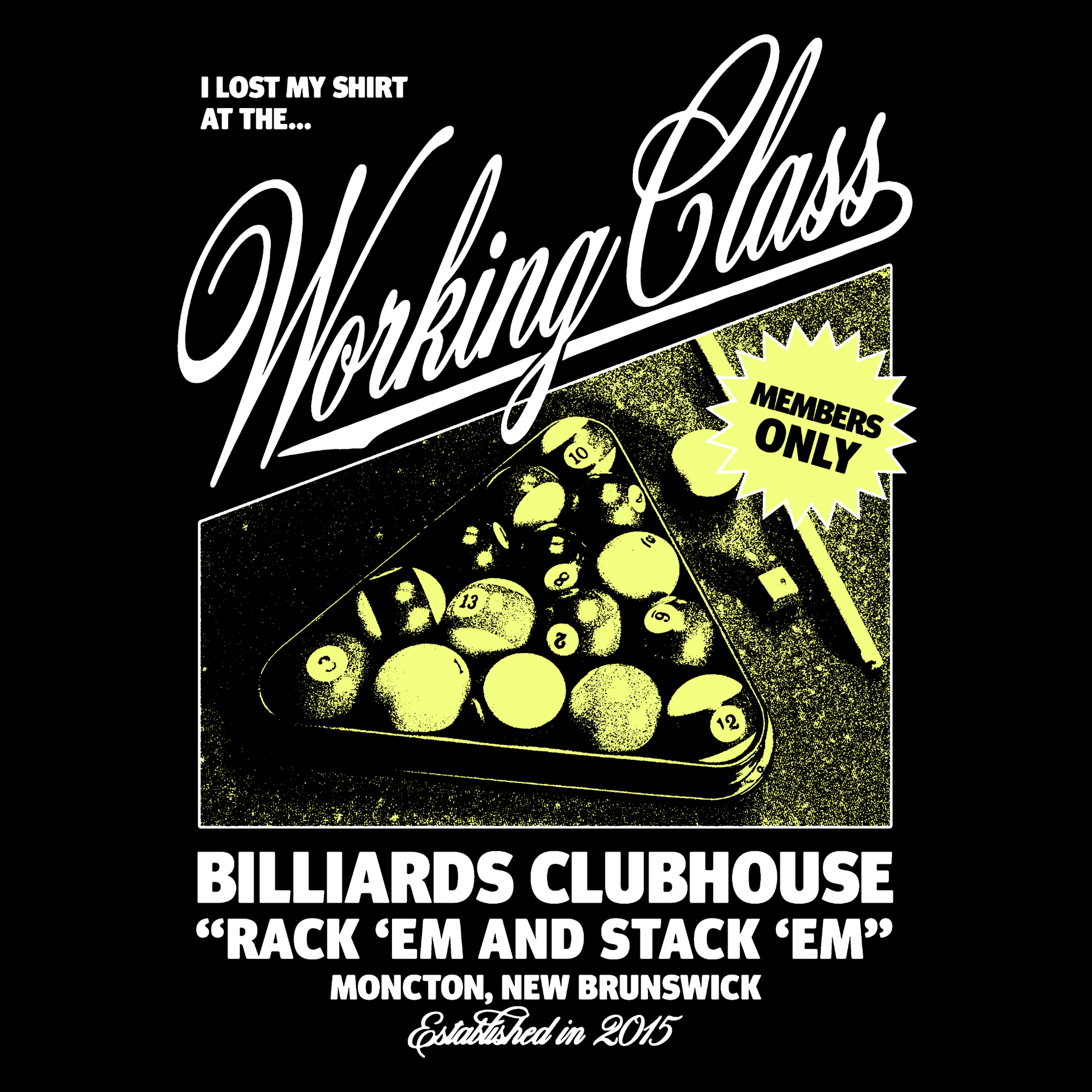 Working Class Billiards Club Tee - Black