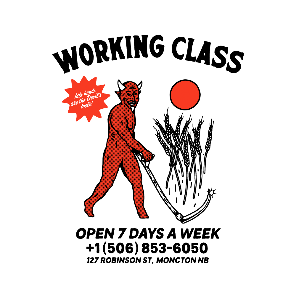 Working Class Made in Canada Wheat Demon Tee - Heather Grey