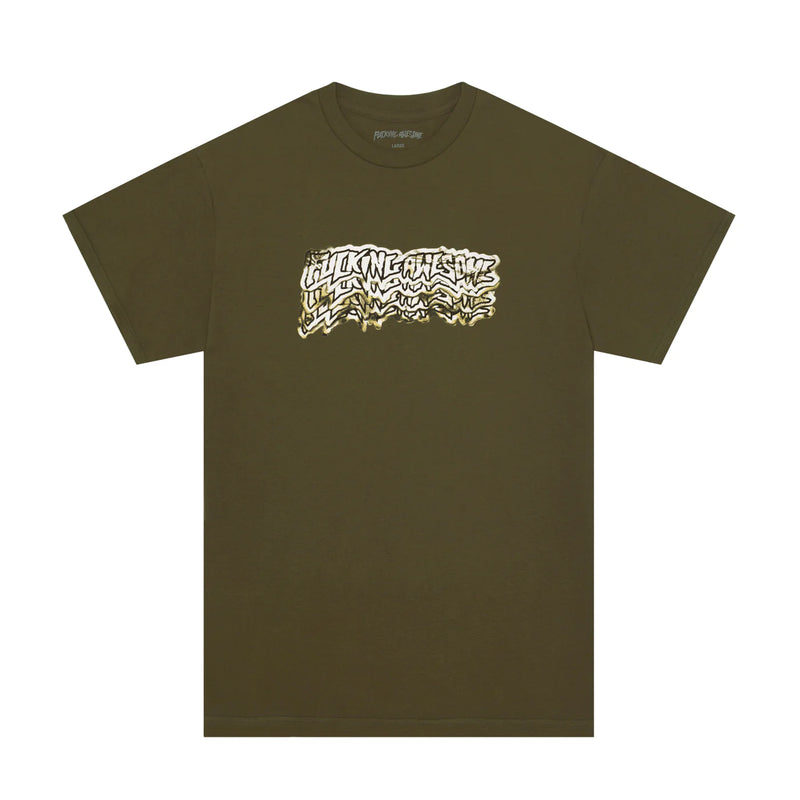 Fucking Awesome BURNT STAMP TEE - Olive