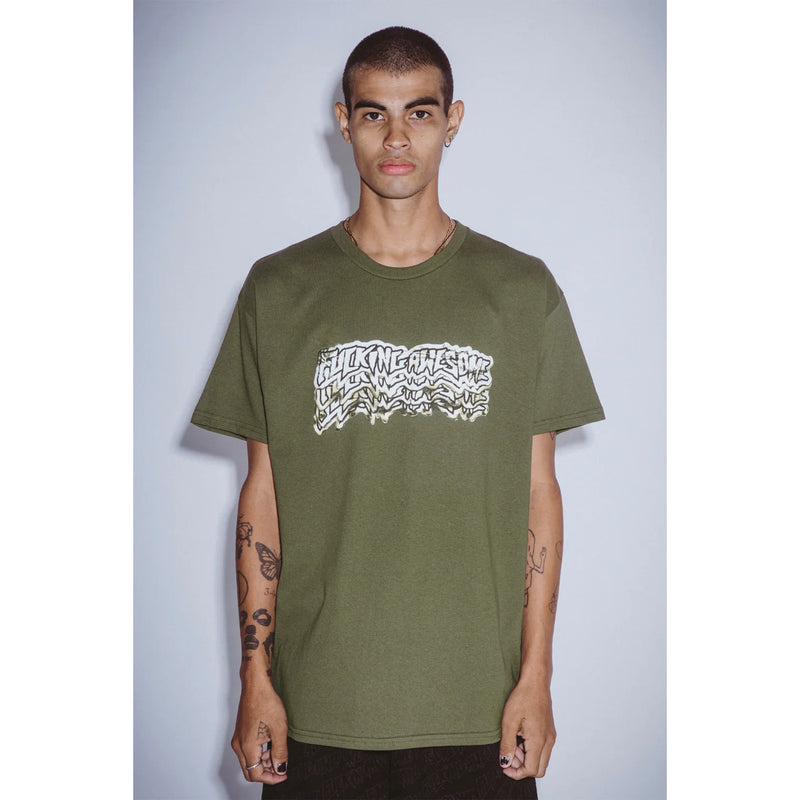 Fucking Awesome BURNT STAMP TEE - Olive