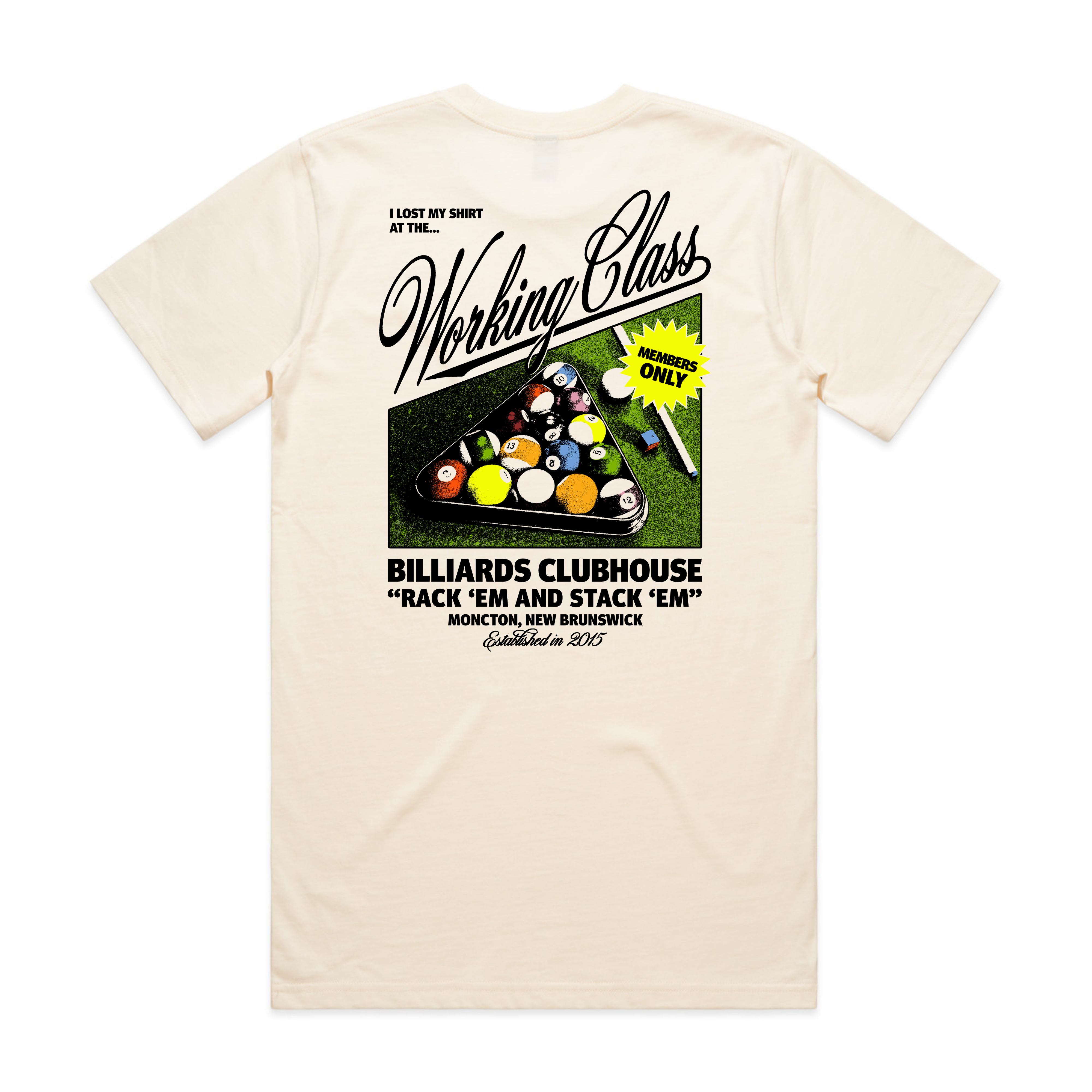 Working Class Billiards Club Tee - Ivory