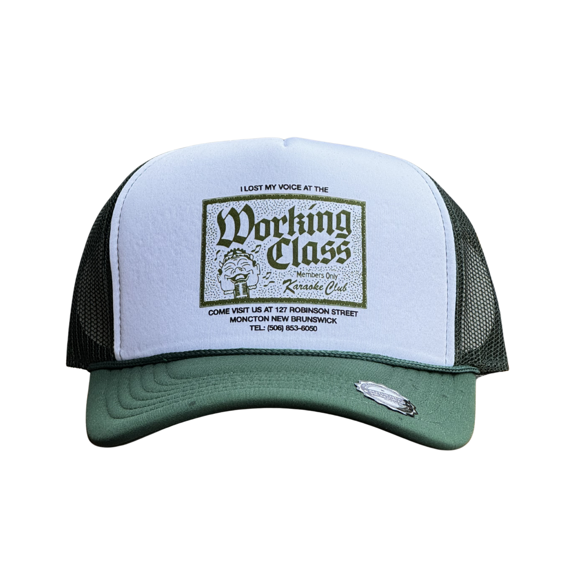 Working Class Karaoke Club Trucker Cap - Forest Green/white