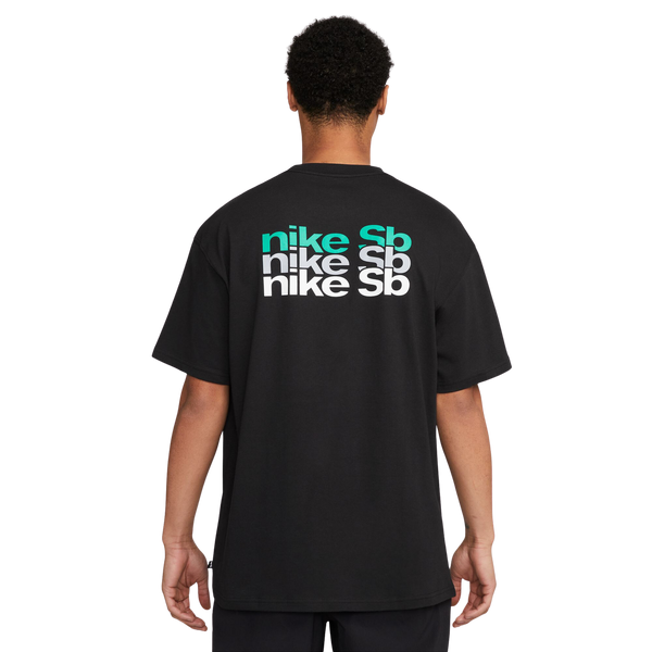 Nike SB Stack Logo T-Shirt - Black/Green