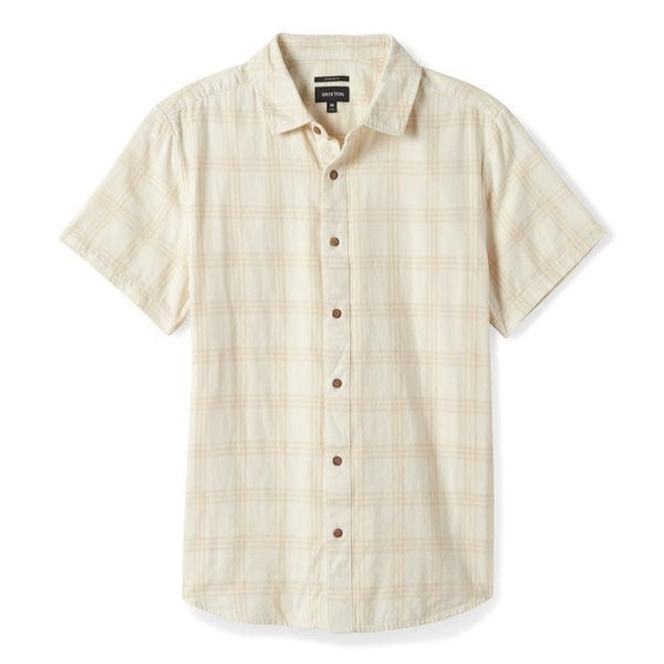 BRIXTON CROSBY PLAID S/S WVN - OFF WHITE/BISON