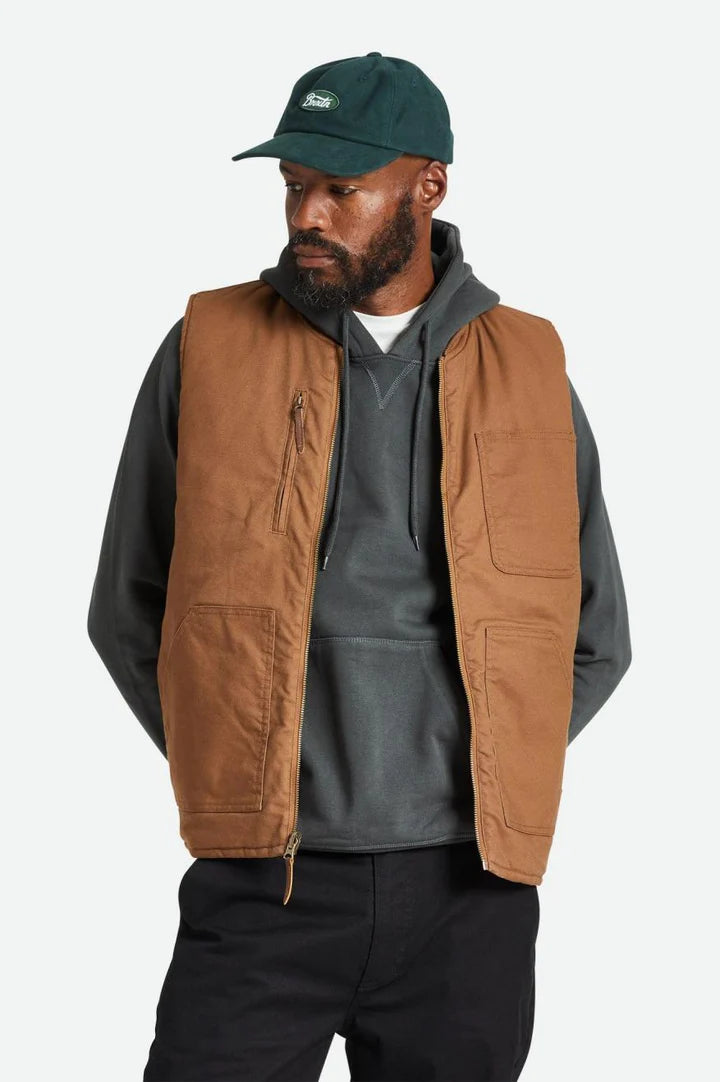 Brixton Builders Abraham Reversible Vest - Bison/Burn Red