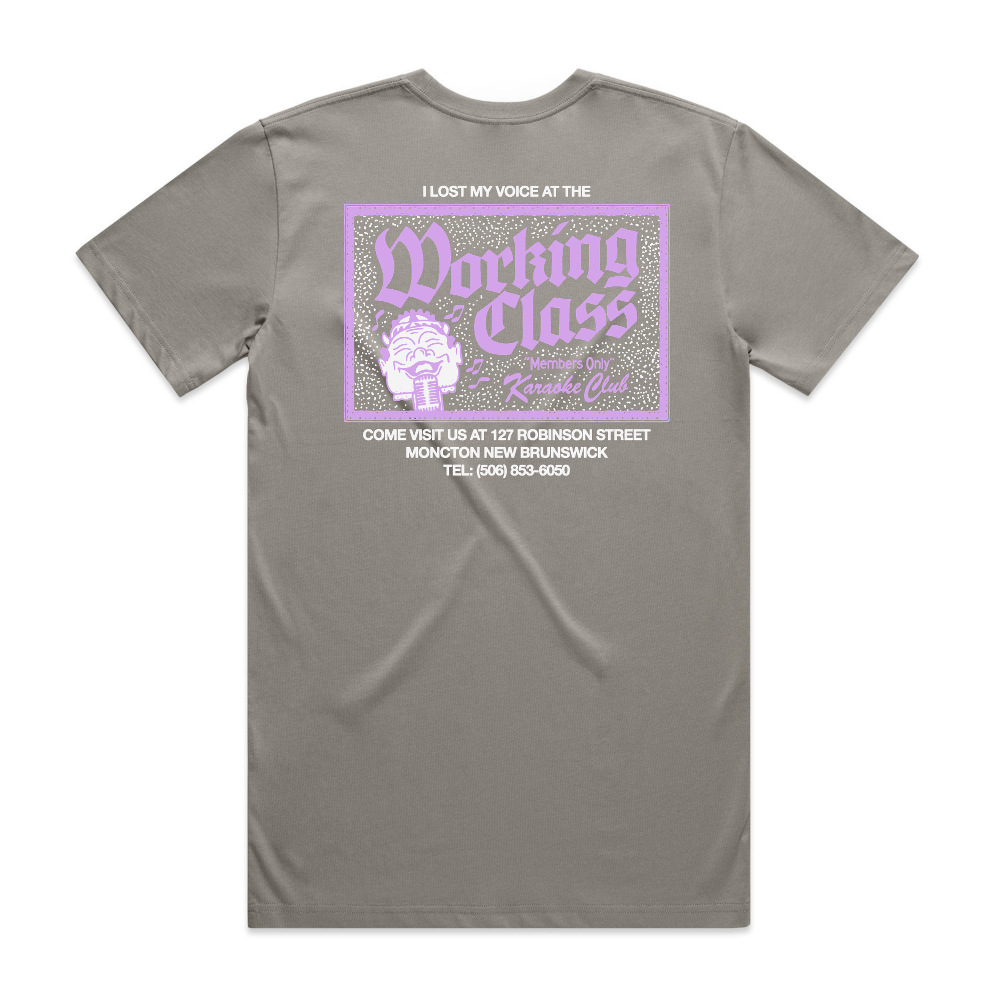 Working Class Karaoke Tee - Grey/Light Purple