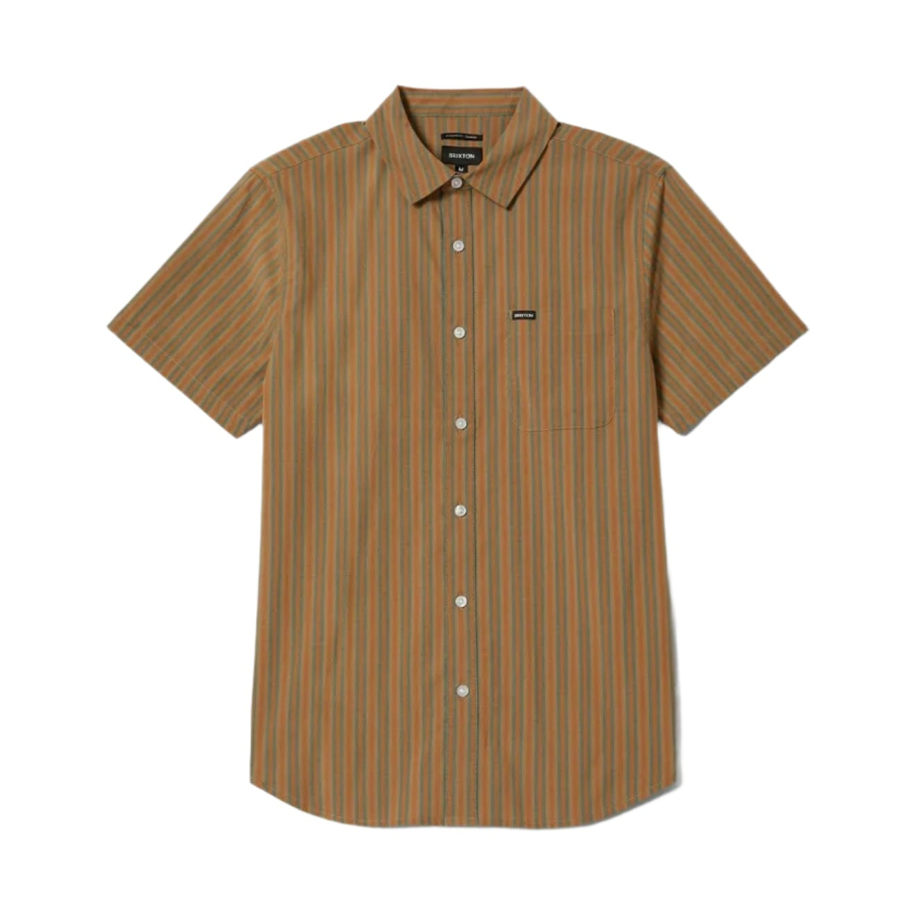 Charter Stripe S/S Woven Shirt - Rustic Caramel/Light Sage