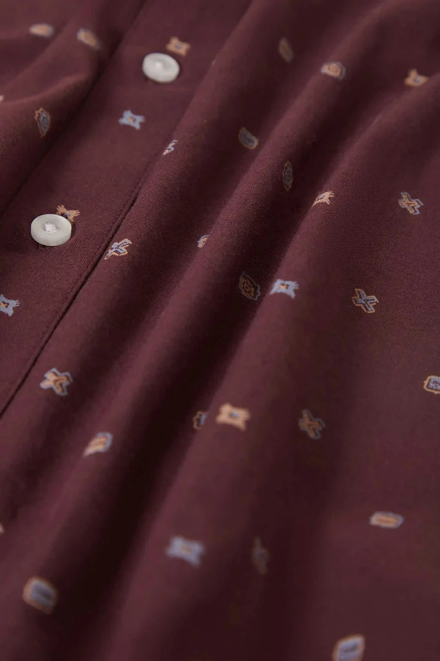Charter Print S/S Woven Shirt - Port/Micro Geo