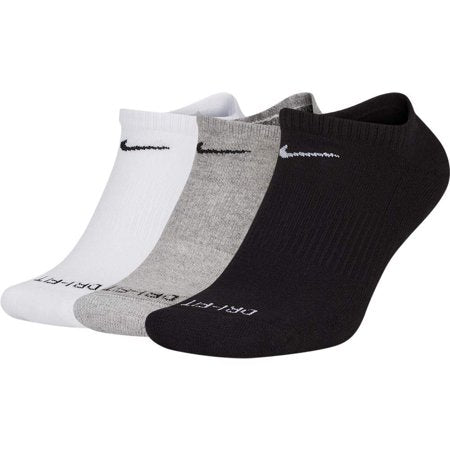 Nike Everyday Plus Cushioned Training No-Show Socks (3 Pairs) - Black/White/Grey