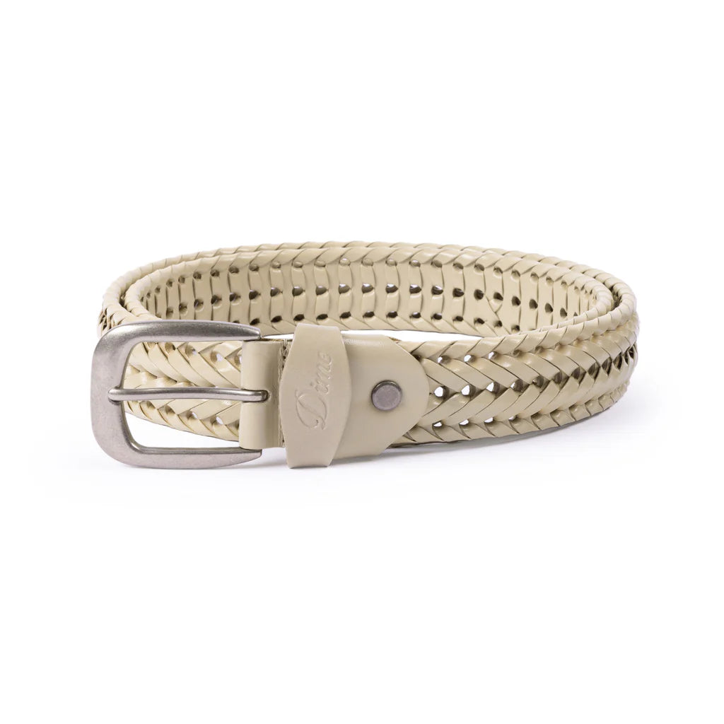 Dime Braided Leather Belt - Tan