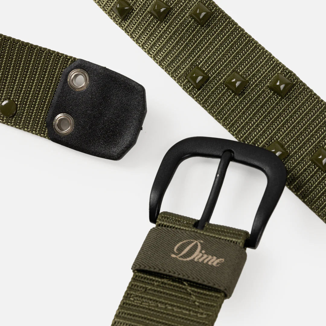 Dime Studded Belt - Army Green