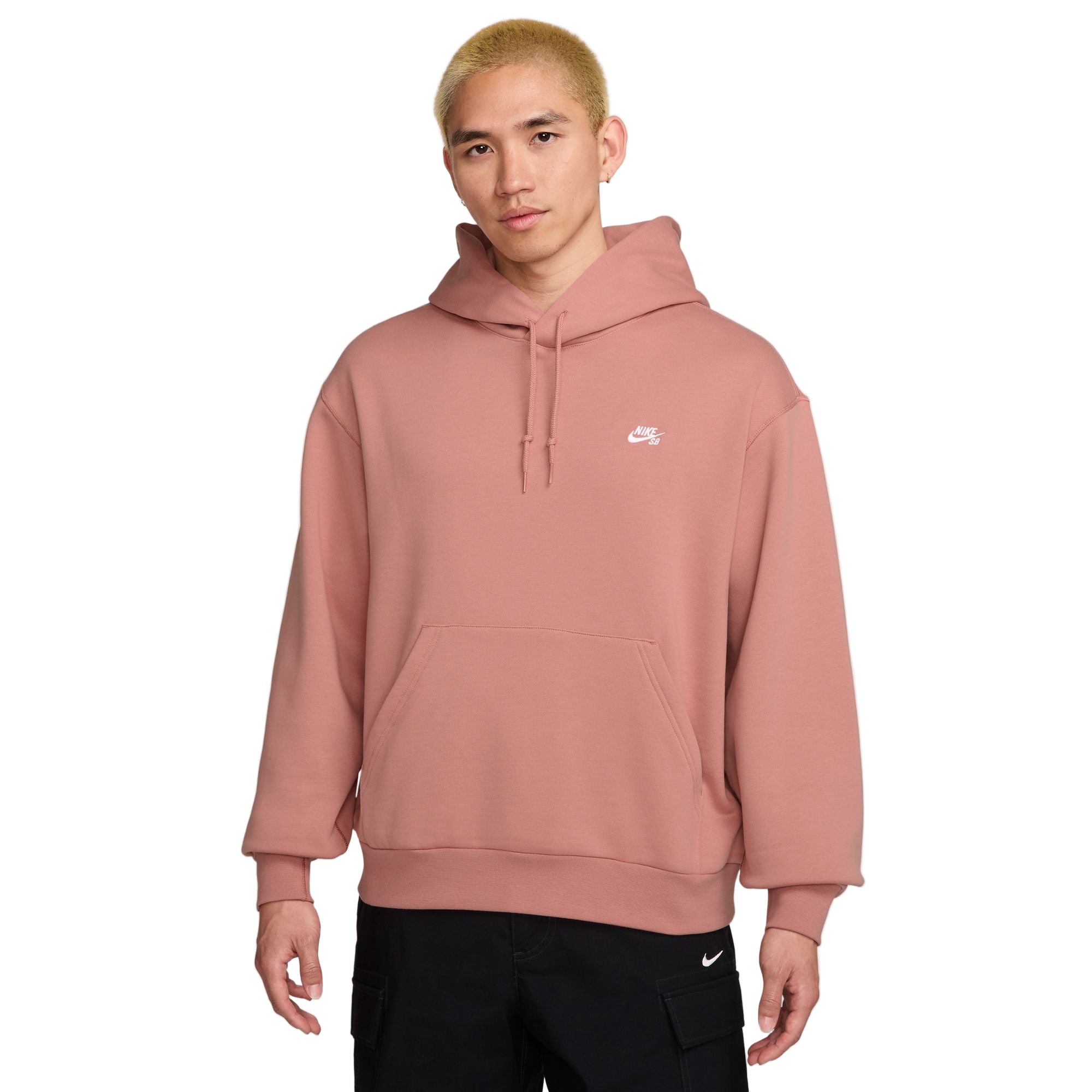 Nike SB Fleece Pullover Skate Hoodie - Red Stardust/White