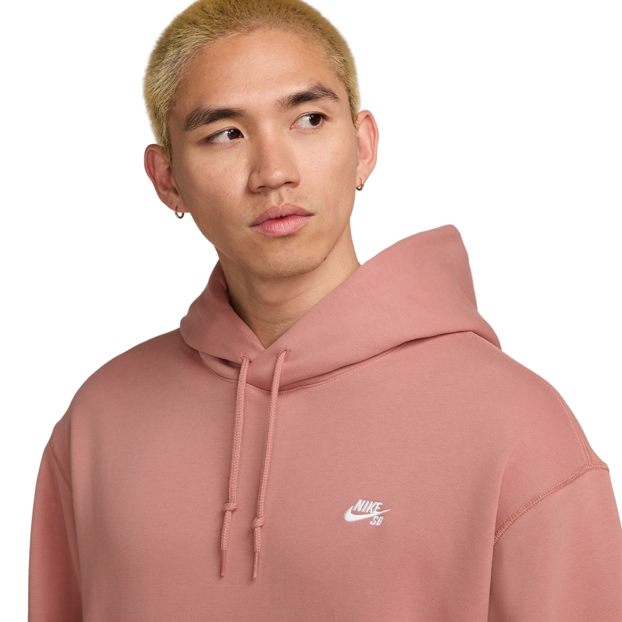 Nike SB Fleece Pullover Skate Hoodie - Red Stardust/White