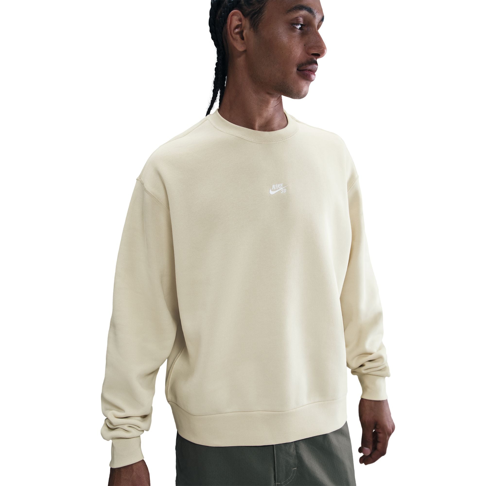 Nike SB Fleece Skate Crew - Lt. Khaki/White