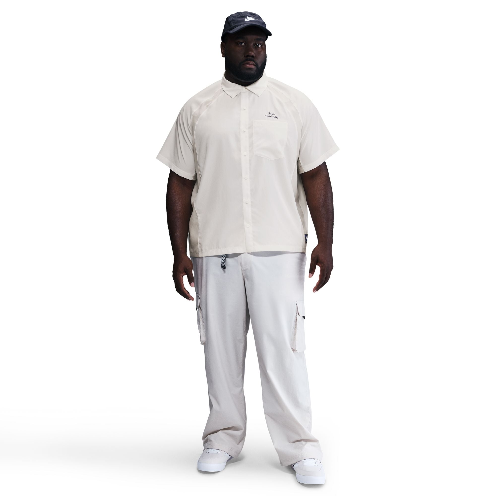 Nike SB Dri-FIT Woven Short-Sleeve Bowler Shirt - Sail/Light Bone/Black