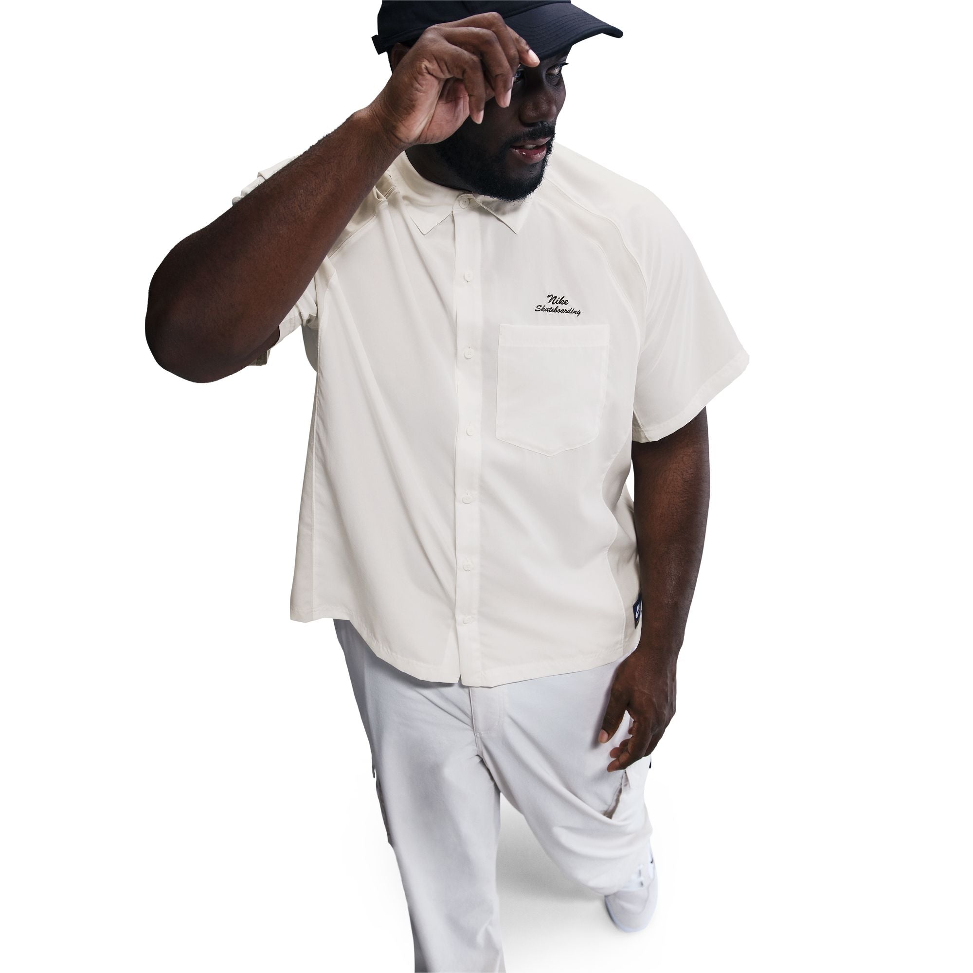 Nike SB Dri-FIT Woven Short-Sleeve Bowler Shirt - Sail/Light Bone/Black