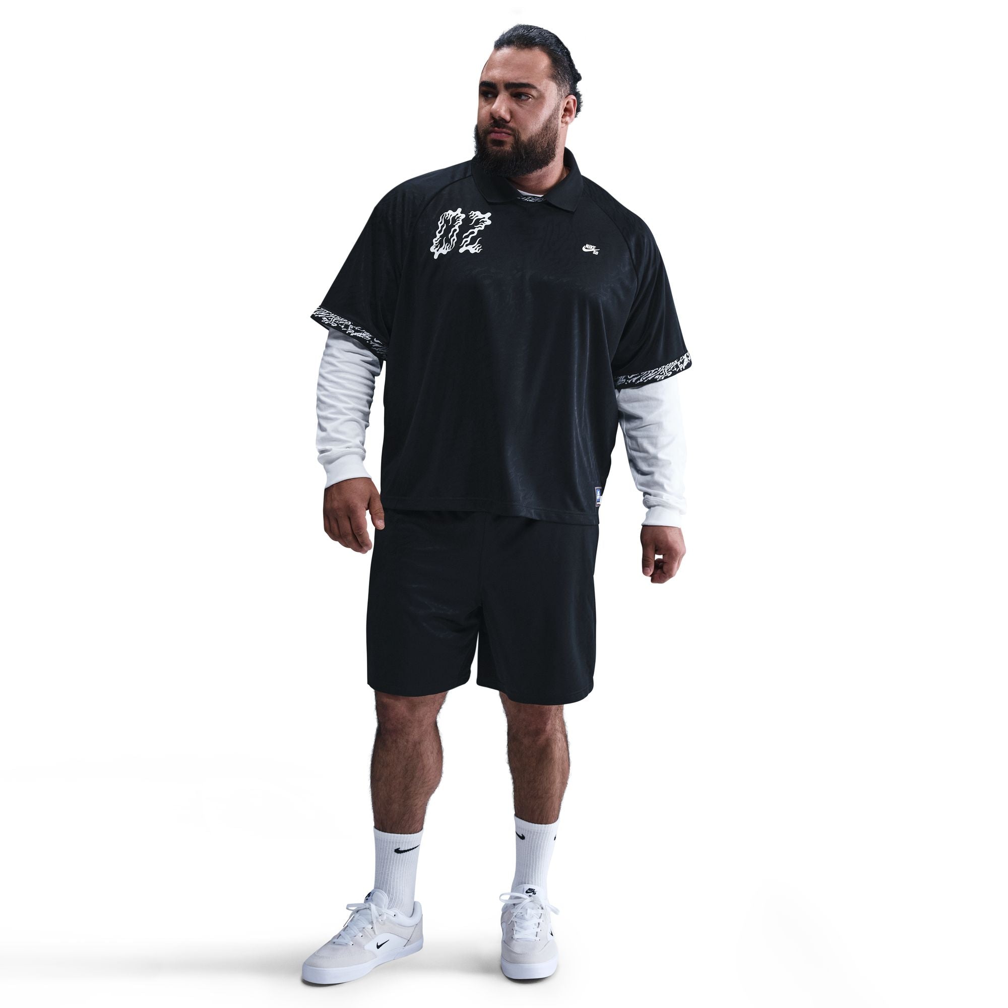 Nike SB Dri-FIT Jacquard Skate Jersey - Black/Black/White