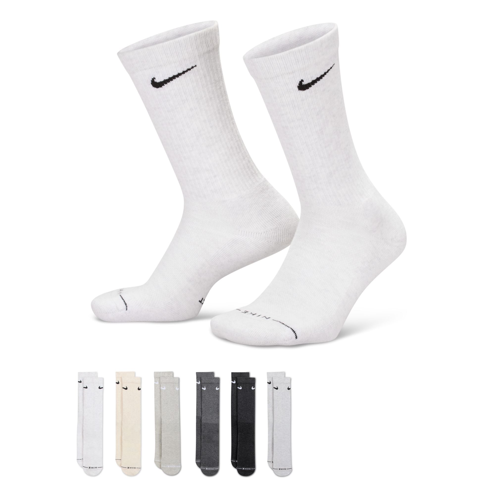 NIKE EVERYDAY ELEVATED CREW SOCK - ASSORTED MULTI COLOR (6 PACK)