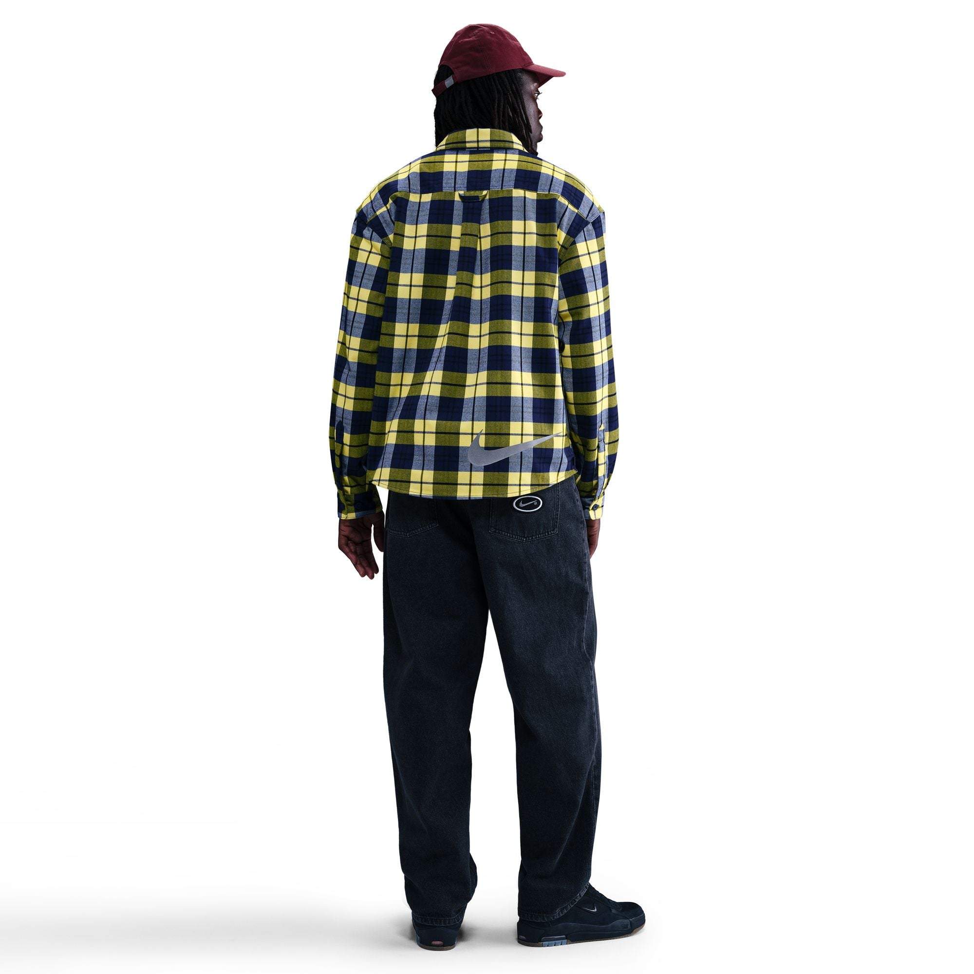 Nike SB Flannel LS Button Up Koston - Midnight Navy Speed Yellow