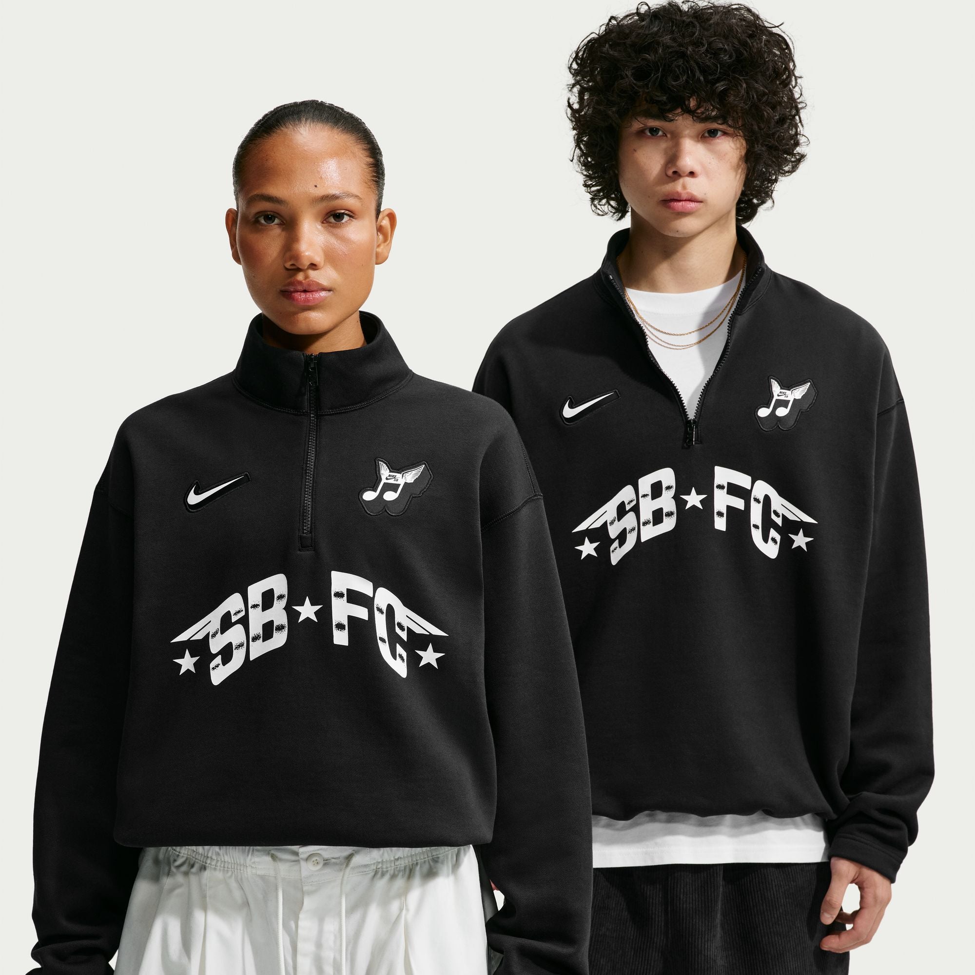 Nike SB Skate 1/2-Zip Fleece Crew-Neck Sweatshirt - Black