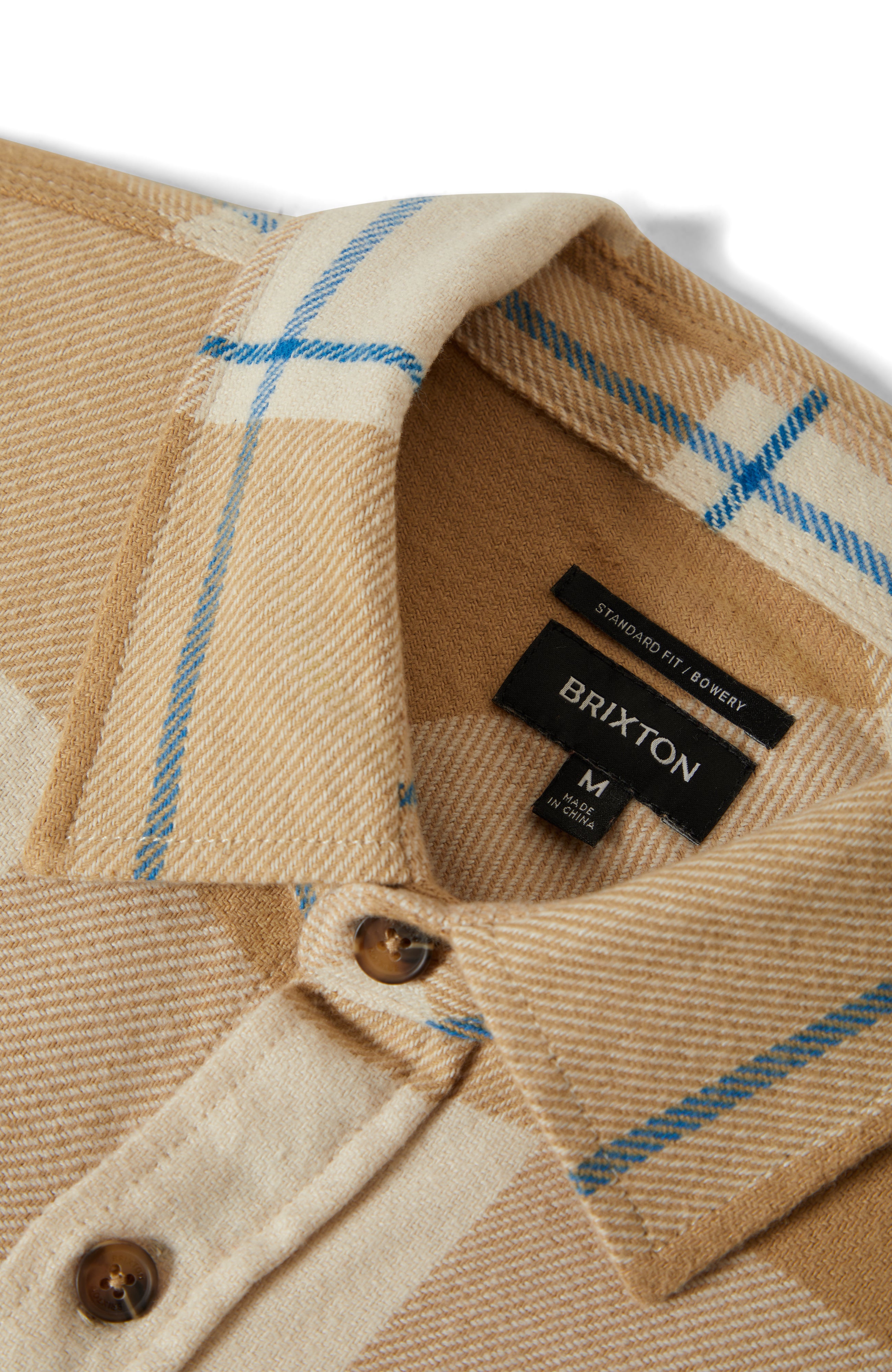 Brixton Bowery Flannel - Whitecap/Sand/Cyber Blue