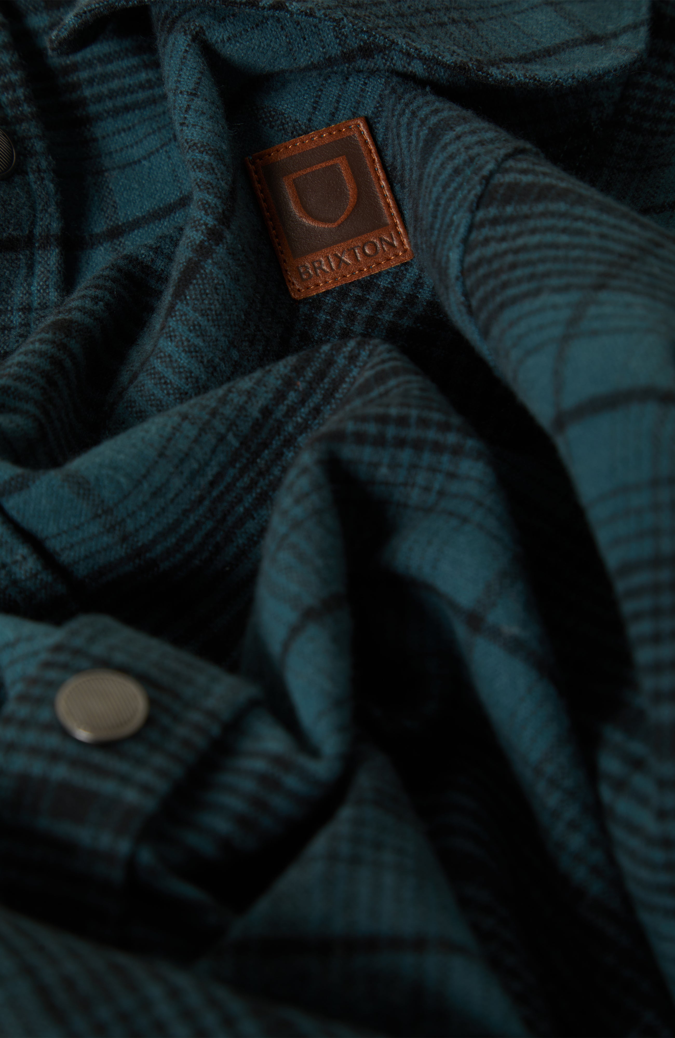 Brixton Builders Bowery Flannel - Night Sage/Black
