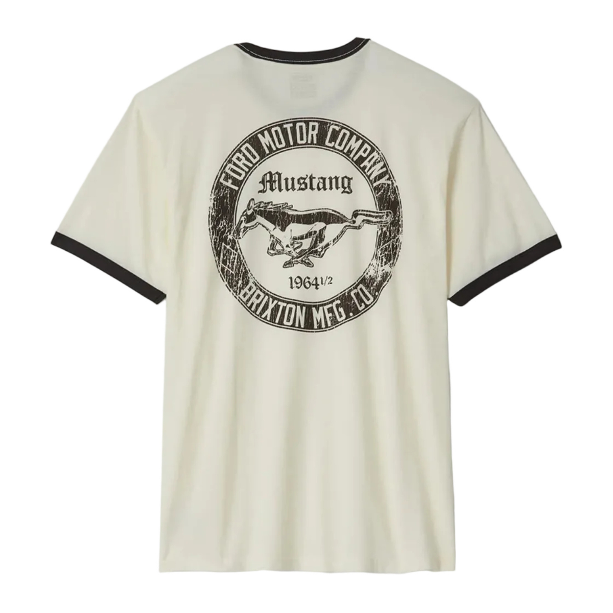 Brixton x Ford Mustang Ringer S/S Tee - Wimbledone White/Burnt Rubber