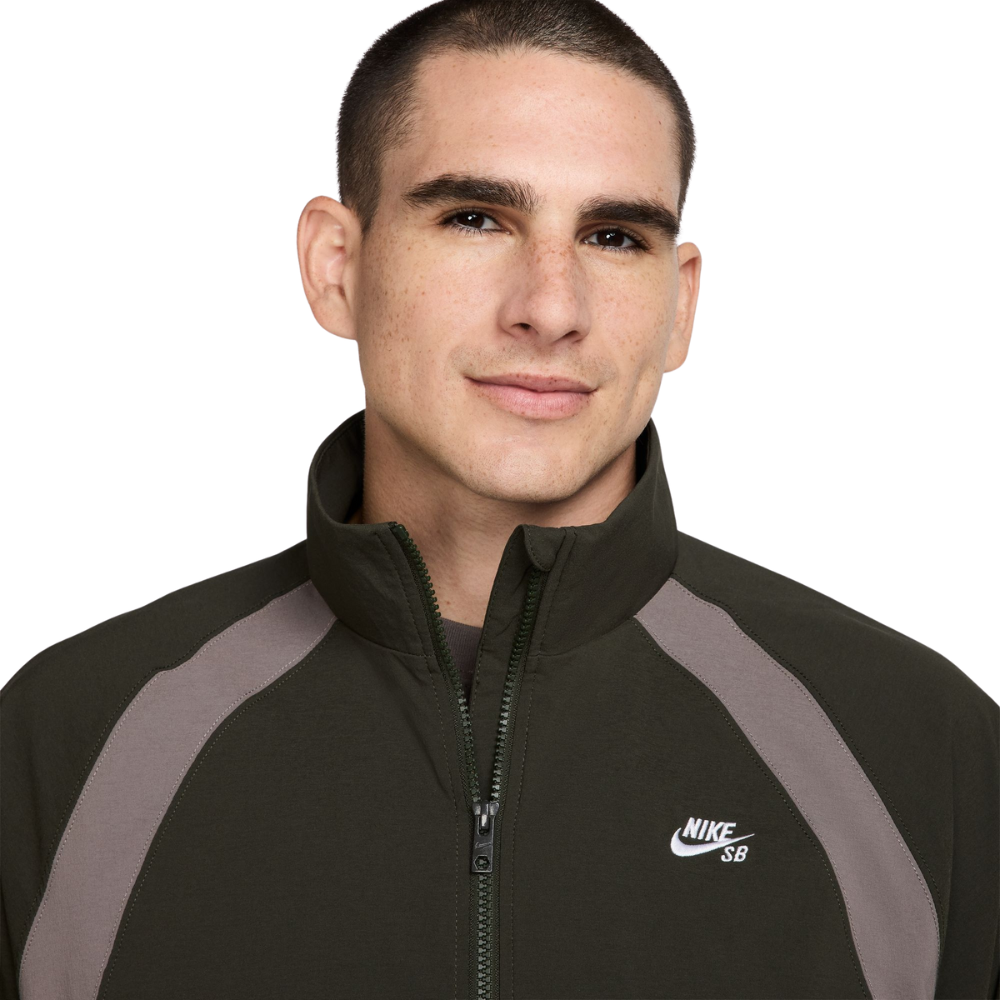 Nike SB Full-Zip Woven Skate Jacket - SEQUOIA/CAVE STONE/WHITE