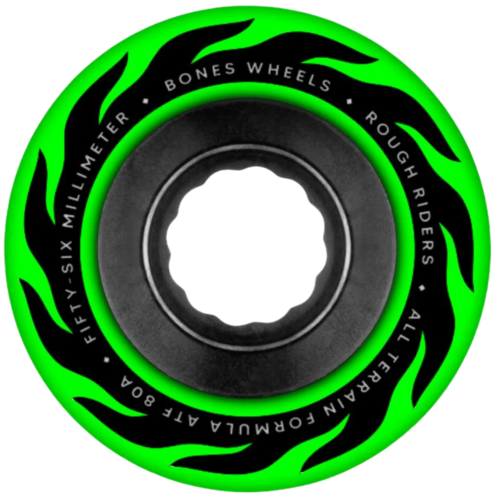 Bones ATF Rough Rider Flame Wheel - Green