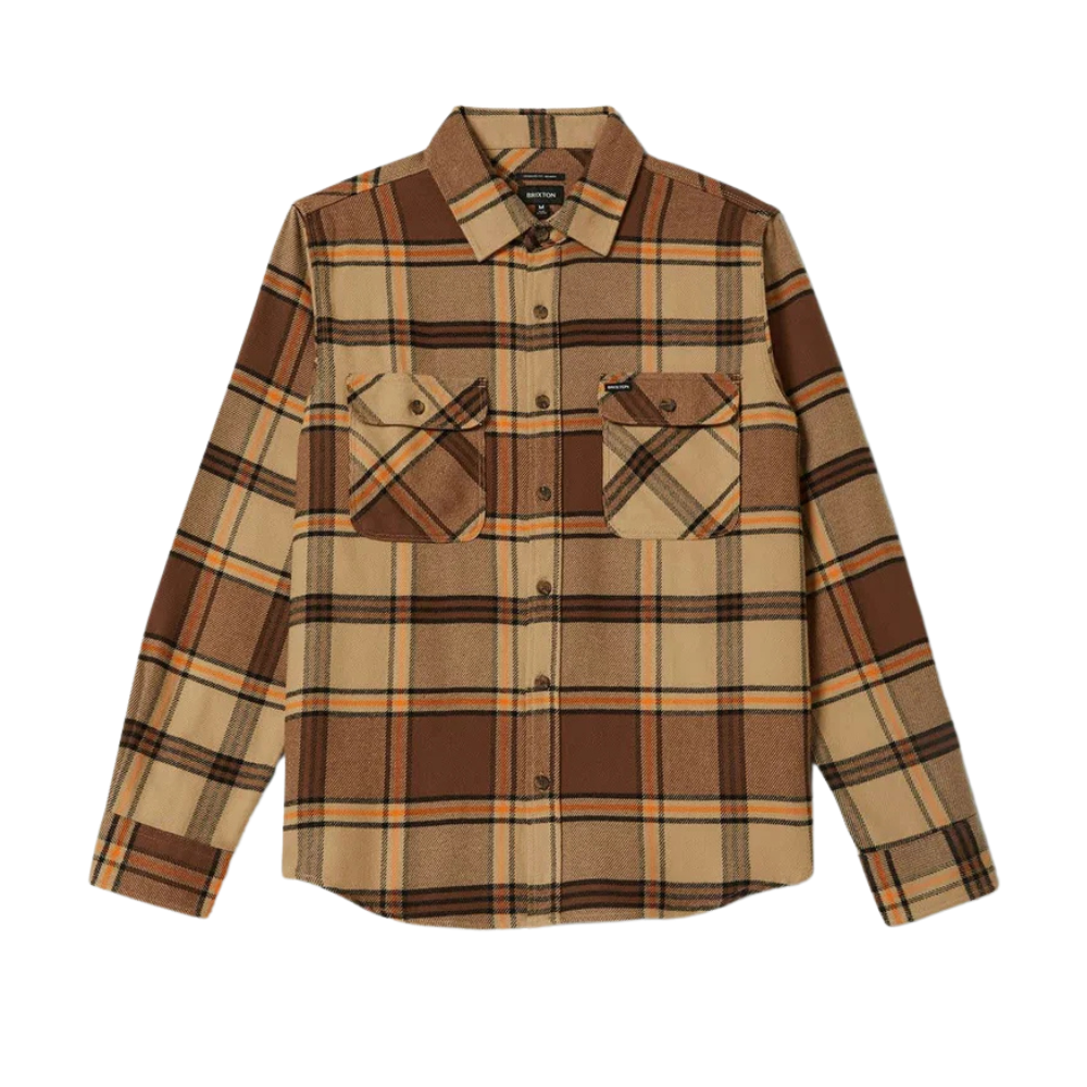 Bowery Flannel - Sand/Pinecone/Solar Orange