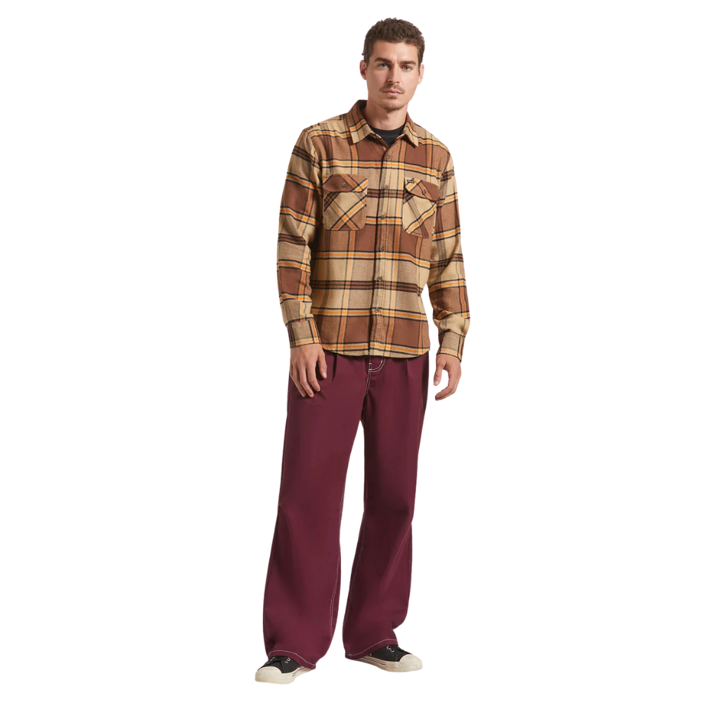 Bowery Flannel - Sand/Pinecone/Solar Orange