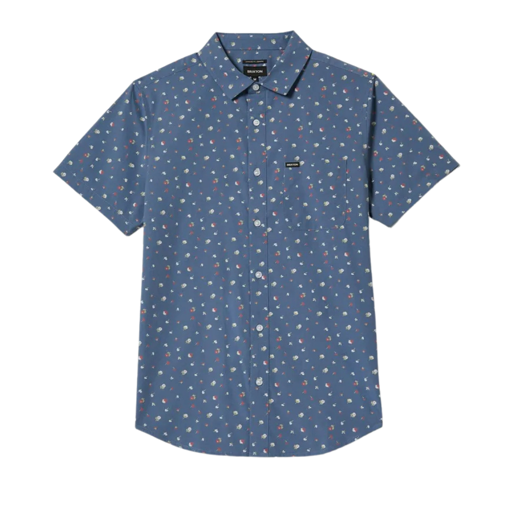 Charter Print S/S Woven Shirt - Bering Sea/Micro Floral