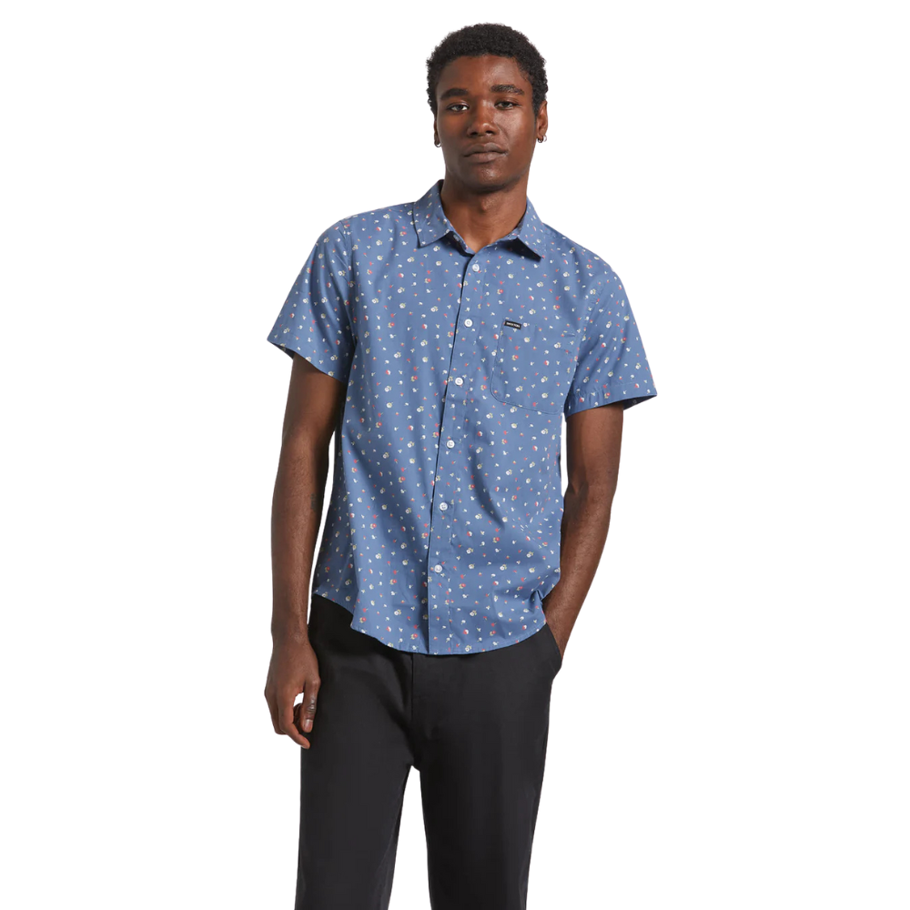 Charter Print S/S Woven Shirt - Bering Sea/Micro Floral