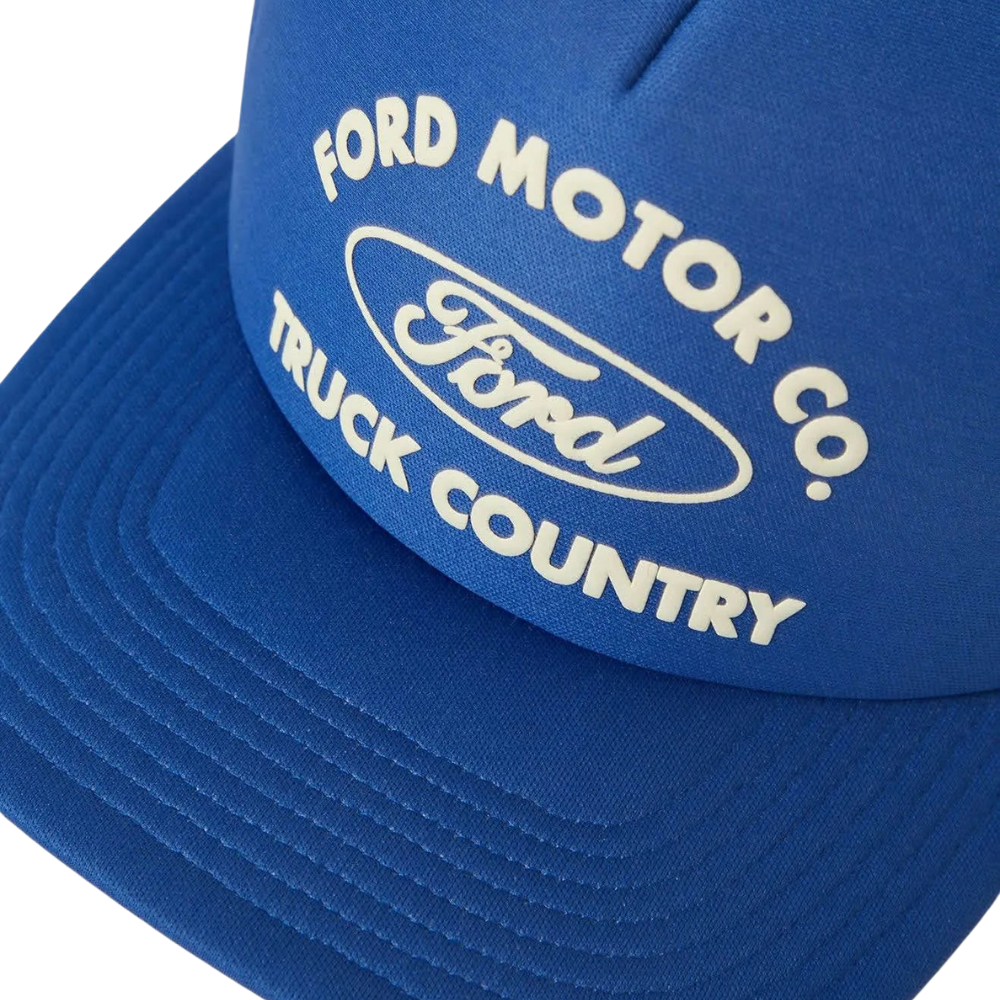 Brixton x Ford Built Tough Trucker Hat - Ford Blue/Wimbledon White