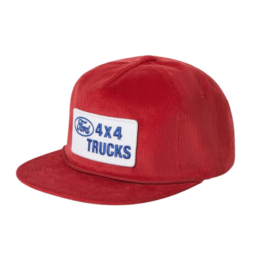 Brixton x Ford 4x4 Corduroy Snapback Hat - Candy Apple Red